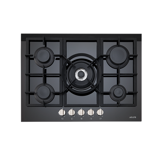 Euro Appliances ES700GFDBL 70cm 5 Burner Gas on Glass Cooktop – Ex Display