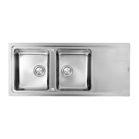 Abey EVO Italian Made Double Bowl Stainless Steel Sink