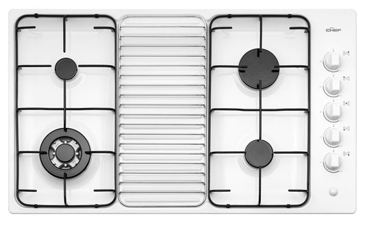 Chef GHS917W White Gas Cooktop - Chef Ex Display Stock