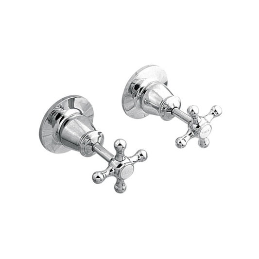 NOOSA Wall Top Assembly pair  Chrome / White P853F