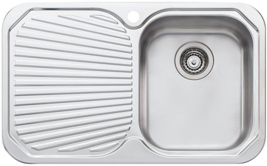 Oliveri PE322 Petite Single Bowl Left Hand Drainer Topmount Sink