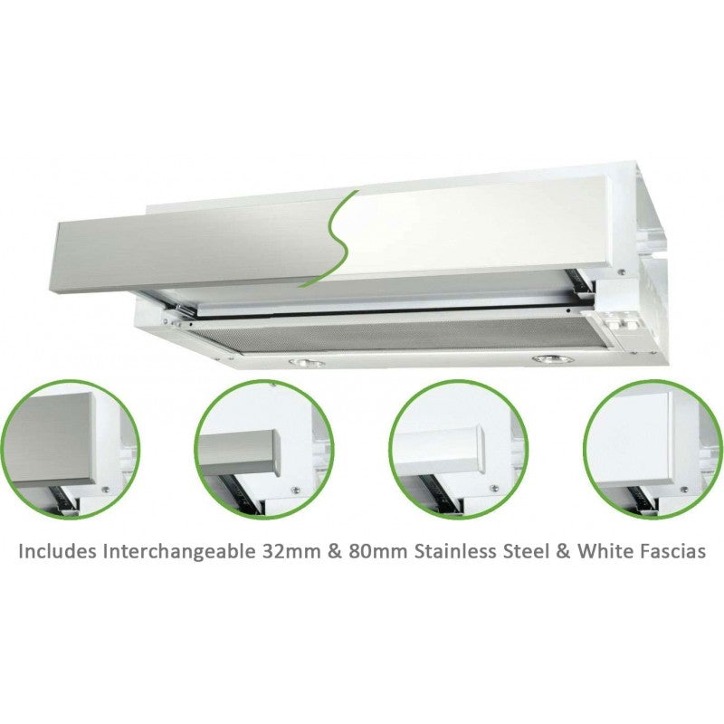 Robinhood RO61SS/WH/80 60cm Slide Out Undercupboard Rangehood