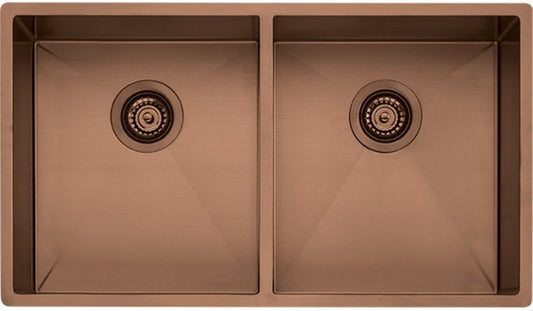 Oliveri SB63CU Spectra Top or Undermount Double Bowl Copper Sink
