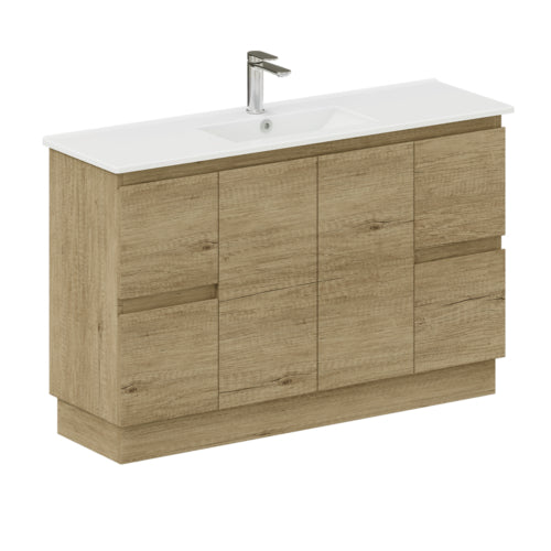 Siska Slim Scandi Oak 1200 Vanity on Kickboard