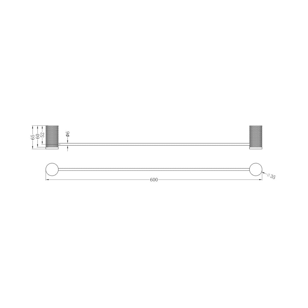 Nero NR2524BZ Opal Towel Rail 600mm - Brushed Bronze