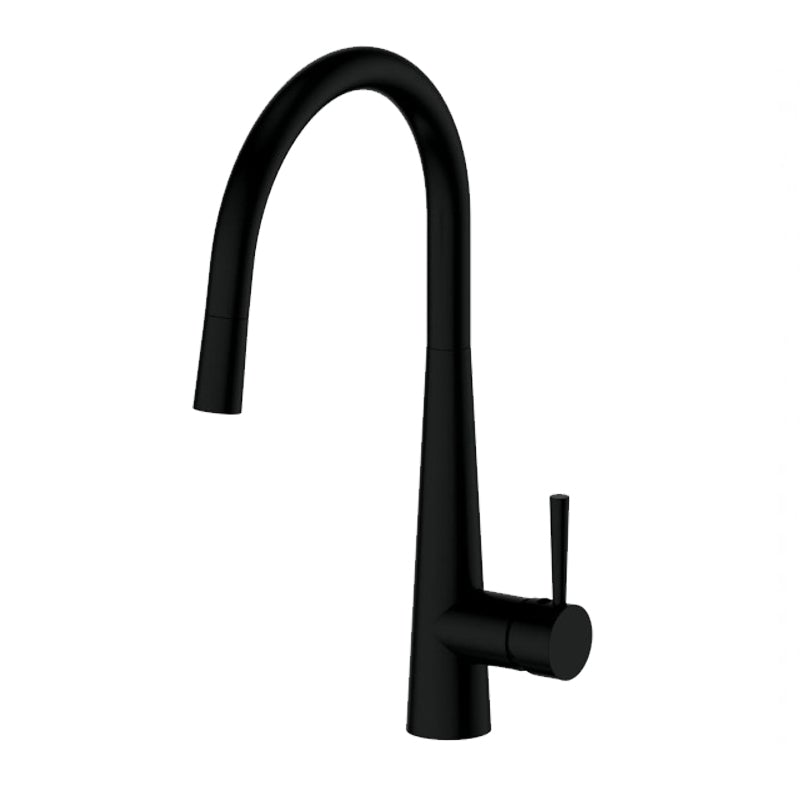 Nero Dolce Gooseneck Pull Down Sink Mixer with Spray - Matte Black