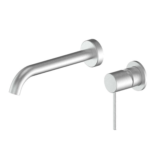 Greens Gisele Wall Basin Mixer, PVD Brushed Stainless, 18402523