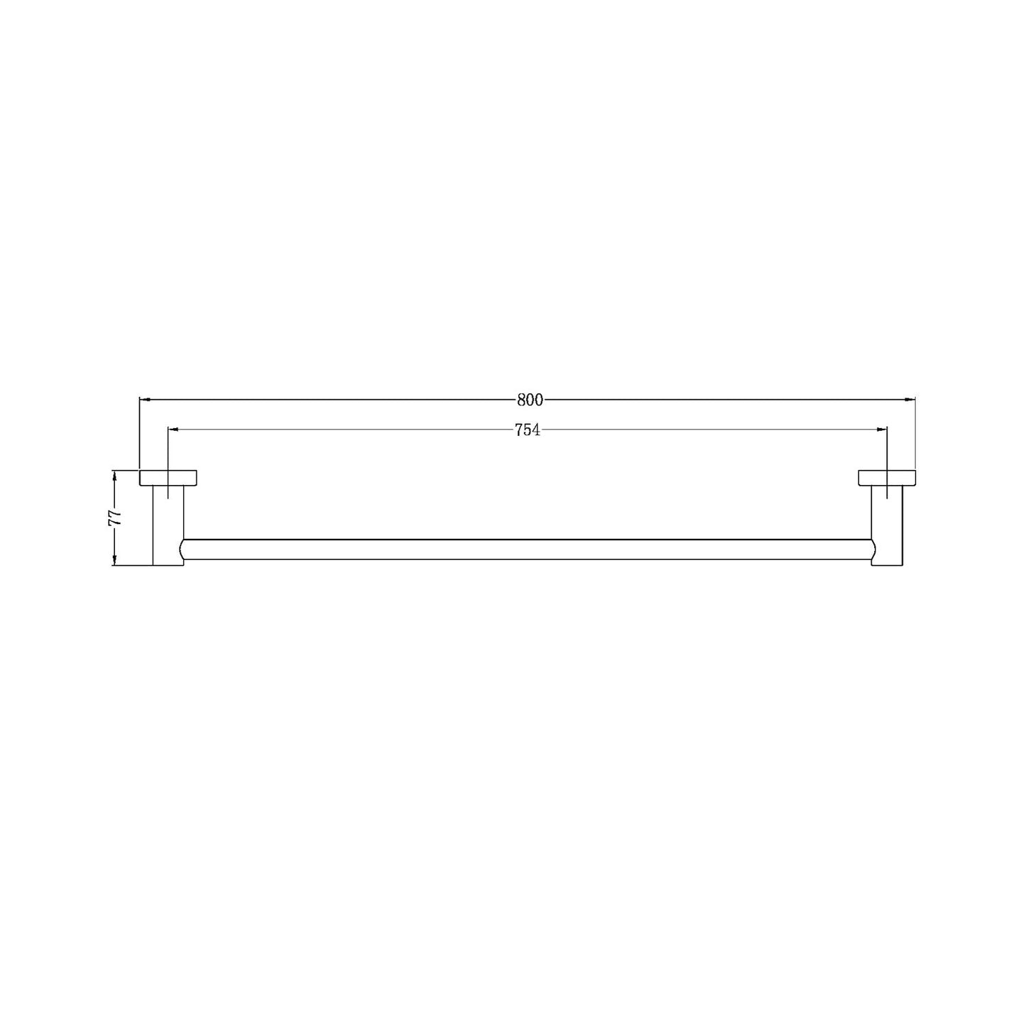 Nero Mecca Single Towel Rail - Matte Black