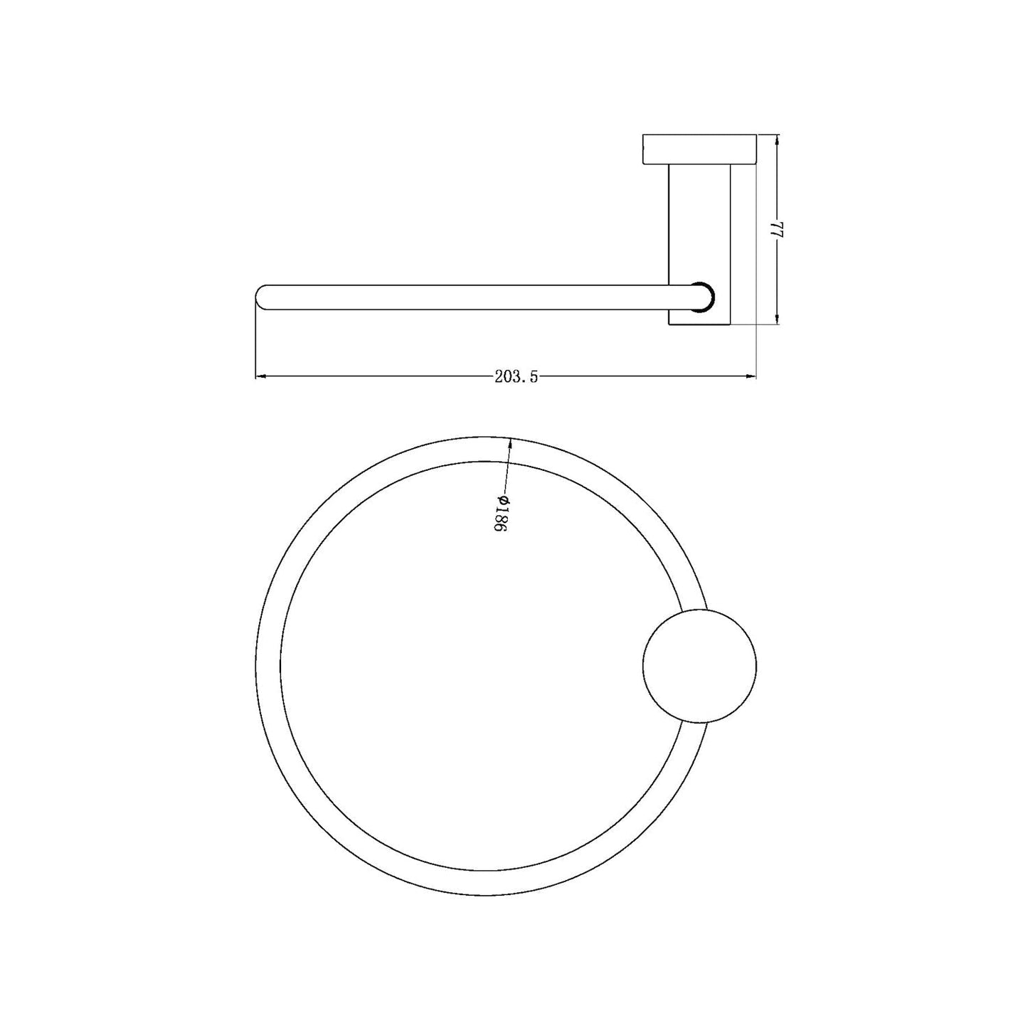 Nero NR1980BN Mecca Towel Ring - Brushed Nickel