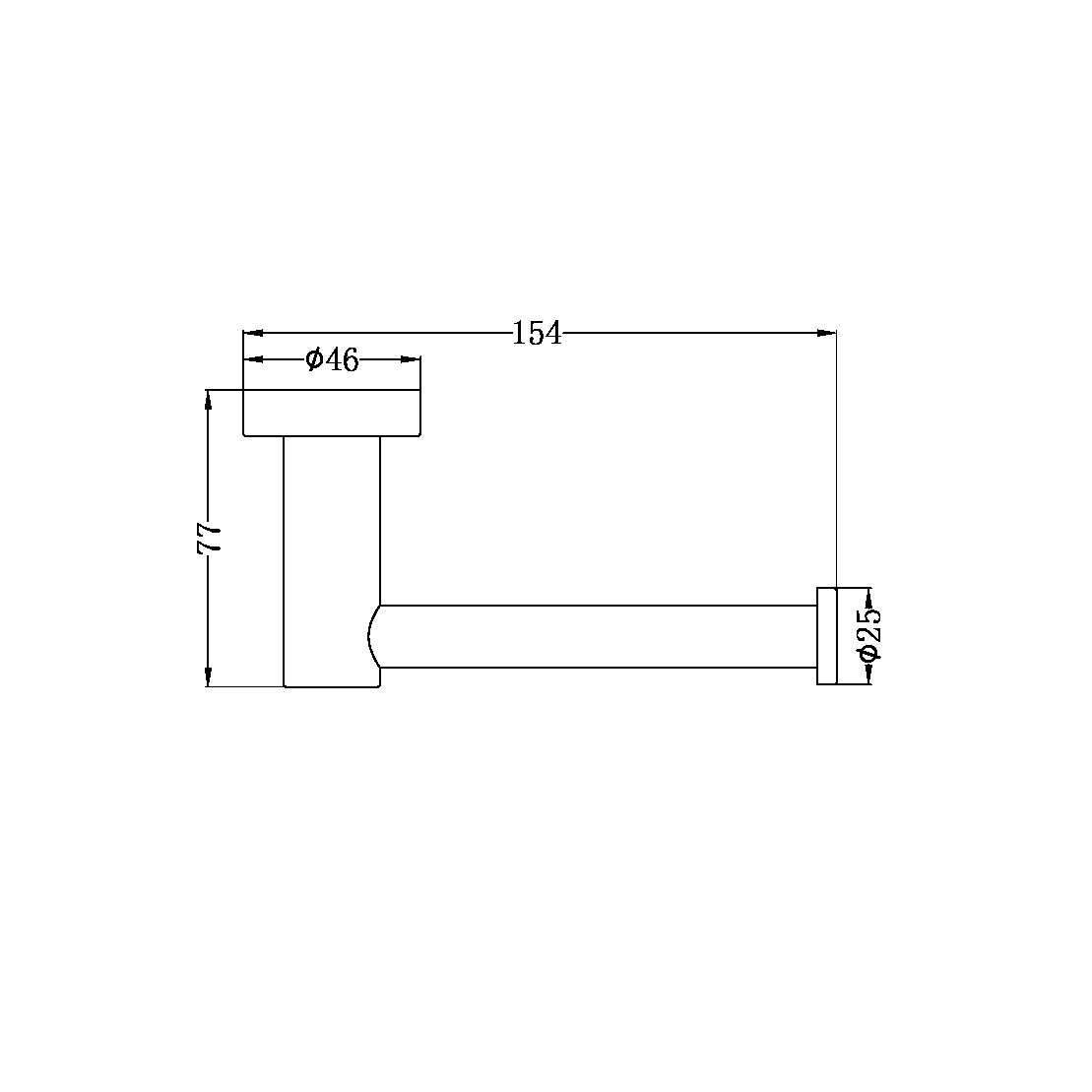 Nero NR1986MB Mecca Toilet Roll Holder - Matte Black