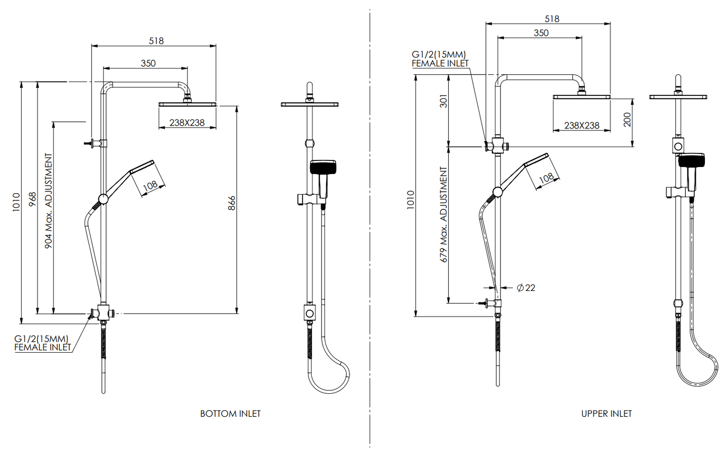 Greens Glide Syntra Rainboost Twin Rail Shower, PVD Gunmetal, 21290GM