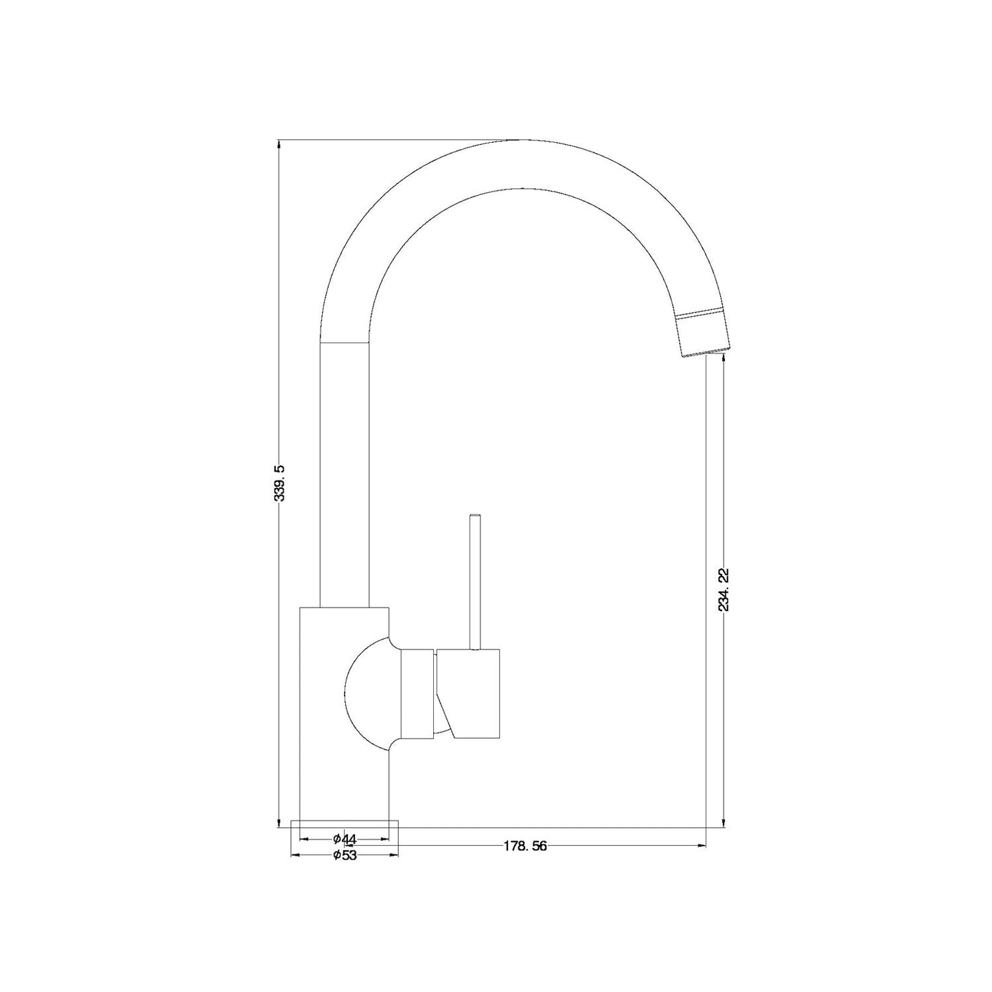 Nero NR221907BN Mecca Kitchen Mixer - Brushed Nickel