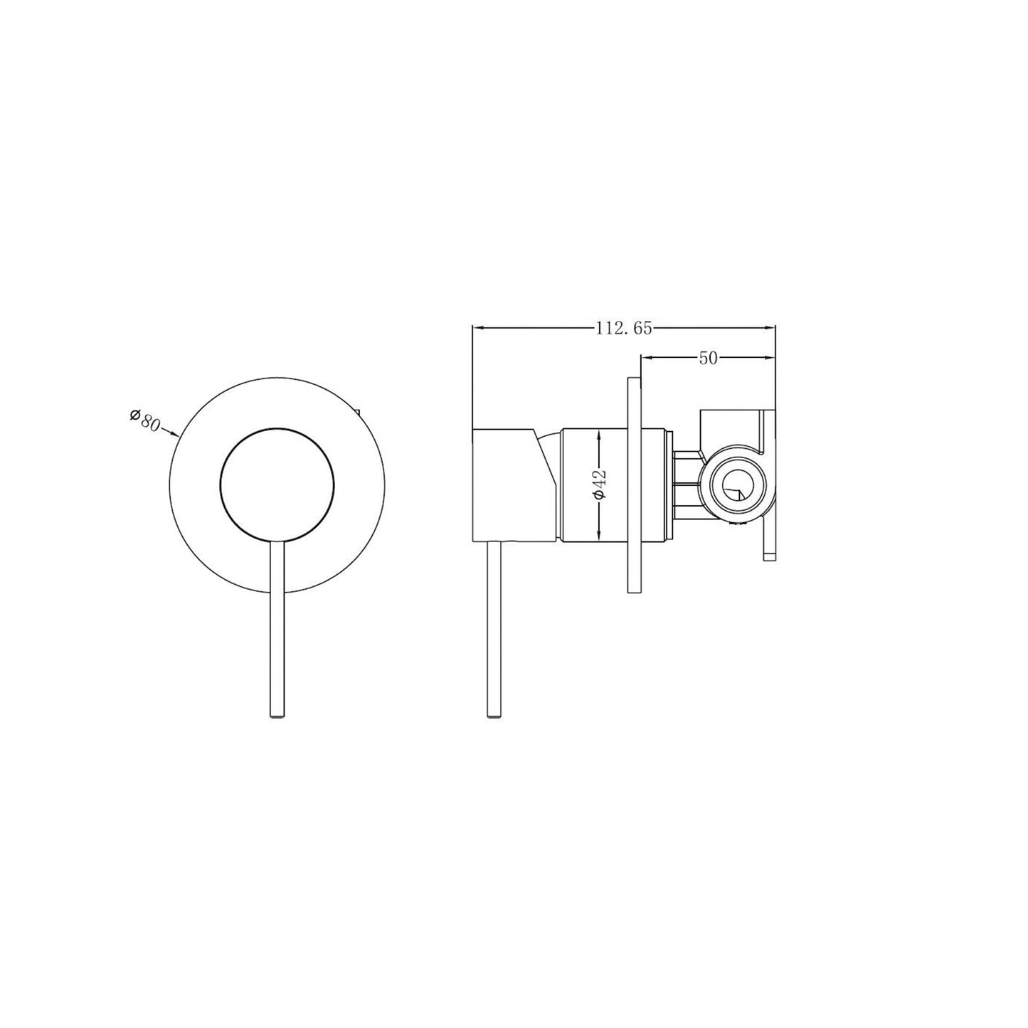 Nero Mecca Shower / Bath Wall Mixer - Chrome