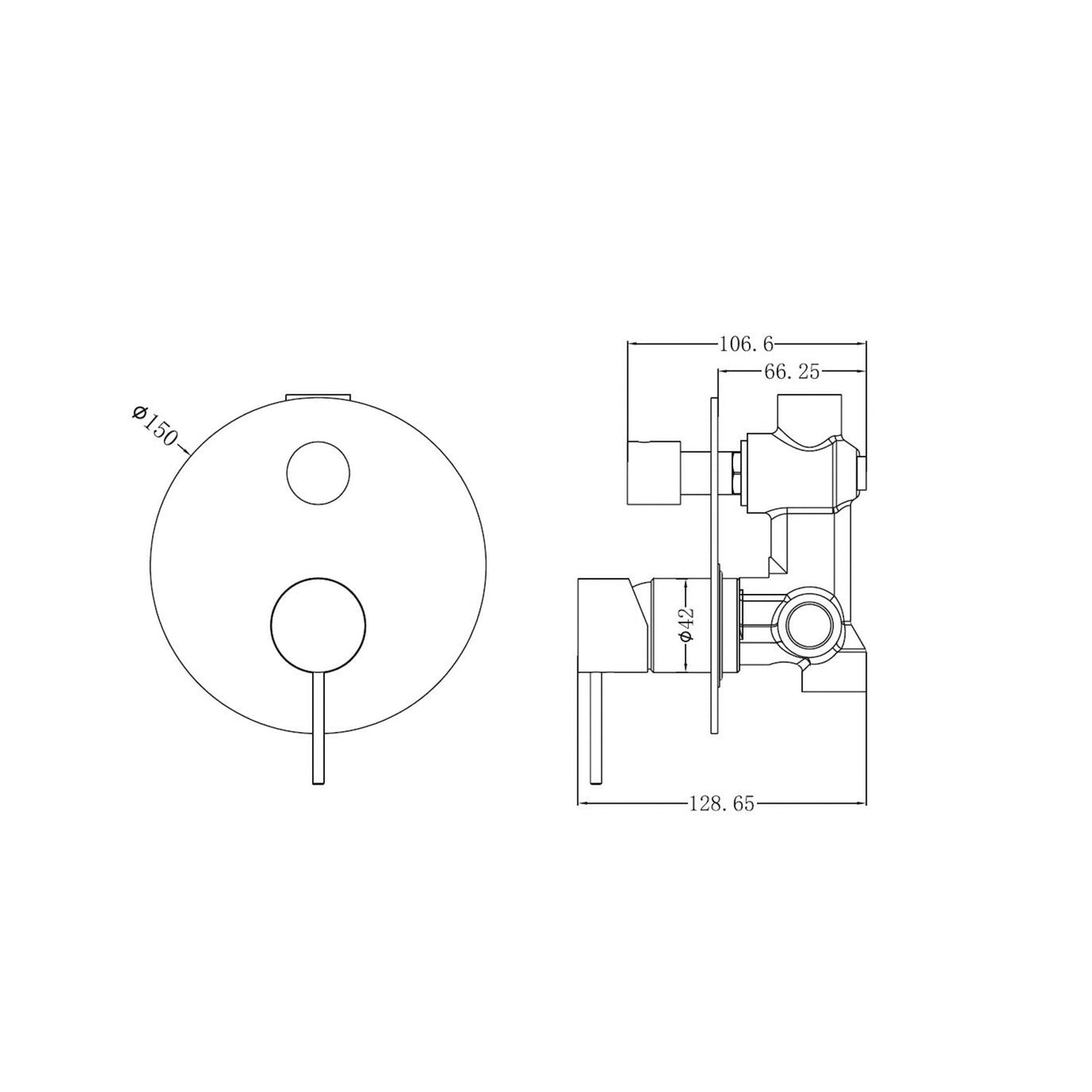 Nero NR221911ACH Mecca Shower / Bath Wall Mixer with Diverter - Chrome