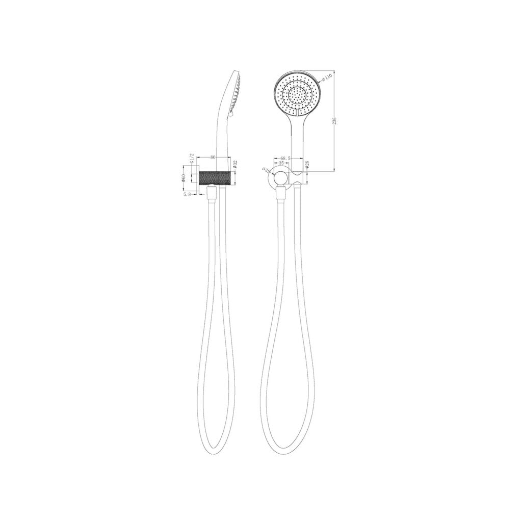 Nero NR251905BG Opal Shower Bracket With Air Shower - Brushed Gold
