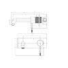 Nero NR251907aBN Opal Wall Basin / Bath Mixer - Brushed Nickel