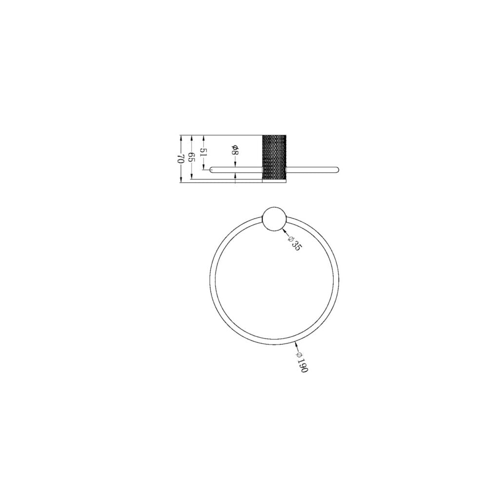Nero NR2580aBZ Opal Towel Ring - Brushed Bronze