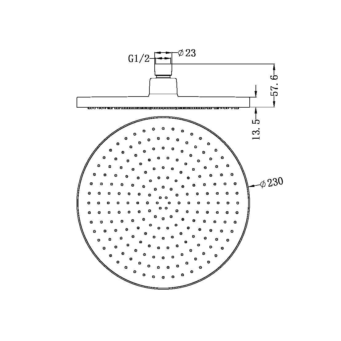 Nero NR508076BN Opal Air Shower Head - Brushed Nickel