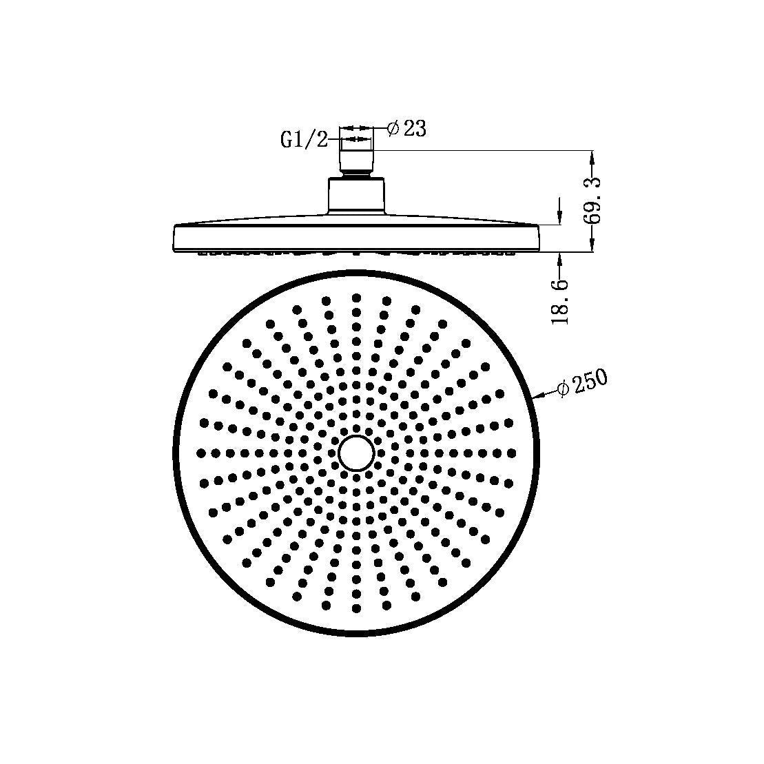 Nero NR508079CH Opal Shower Head - Chrome