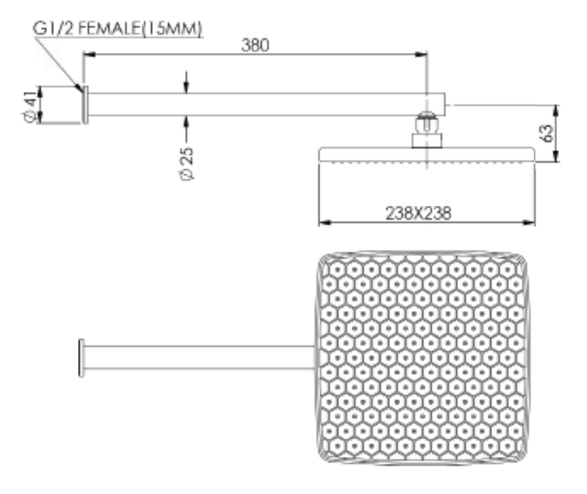 Greens Glide Syntra Rainboost Wall Shower, Chrome, 67300CP