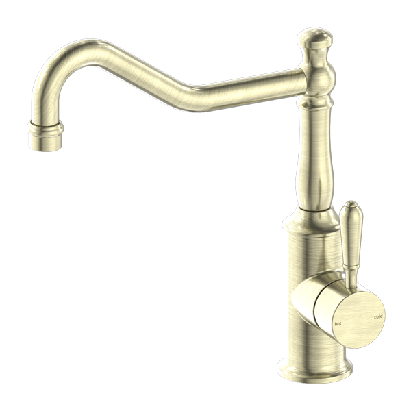 Nero York Kitchen Mixer Hook Spout - Aged Brass