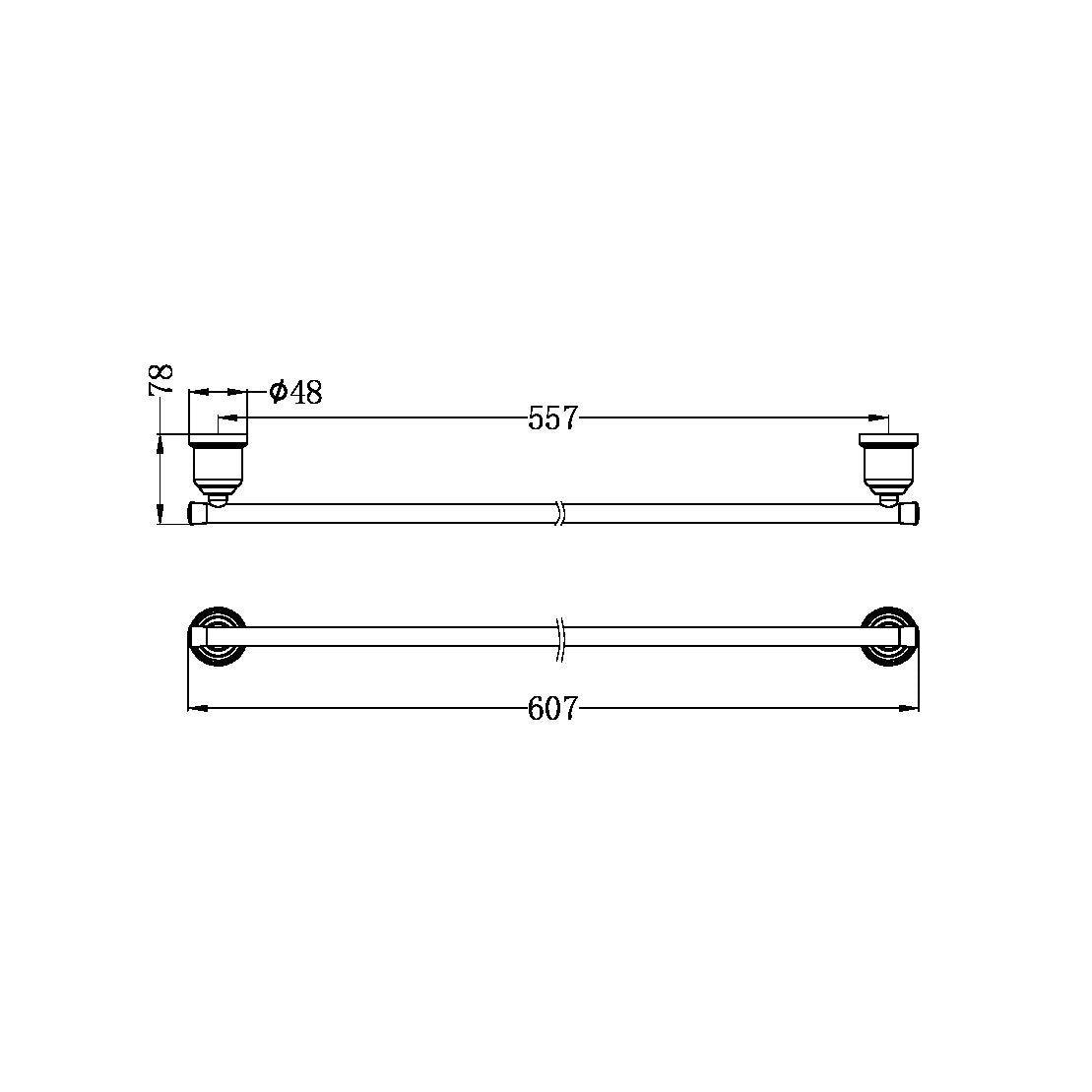 Nero York Towel Rail 600mm - Chrome