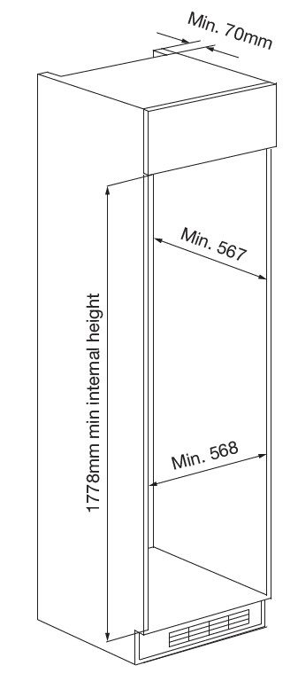 Kleenmaid CRZ25511 Integrated Top Mount Refrigerator with Bottom Mount Freezer
