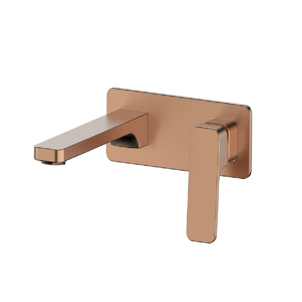 Greens Swept Wall Basin Mixer W/Plate, Brushed Copper, 186025218