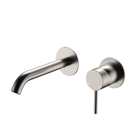 Fienza Kaya D228104BN Basin/Bath Wall Mixer 160mm Dress Kit Round Plate Brushed Nickel - Special Order