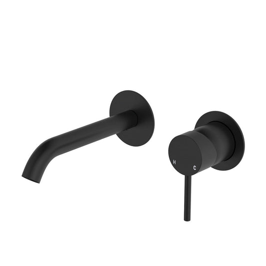 Fienza Kaya D228104B Basin/Bath Wall Mixer 160mm Dress Kit Round Plate Matte Black - Special Order