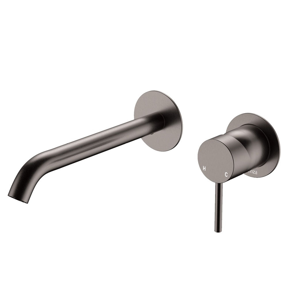 Fienza Kaya D228104GM-200 Basin/Bath Wall Mixer 200mm Dress Kit Round Plate Gunmetal - Special Order