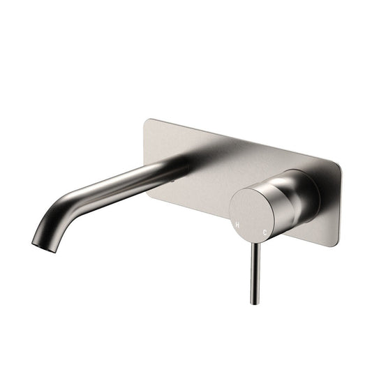 Fienza Kaya D228106BN Basin/Bath Wall Mixer 160mm Dress Kit Soft Square Plate Brushed Nickel - Special Order