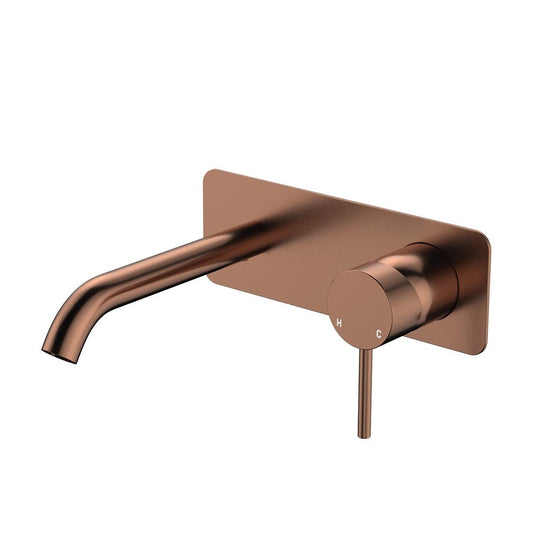 Fienza Kaya D228106CO Basin/Bath Wall Mixer 160mm Dress Kit Soft Square Plate Brushed Copper - Special Order