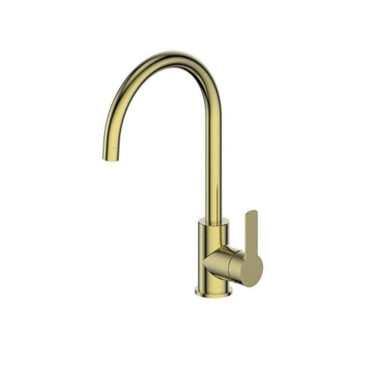 Greens Astro Ii Gooseneck Sink Mixer, PVD Brushed Brass, LF254283BB