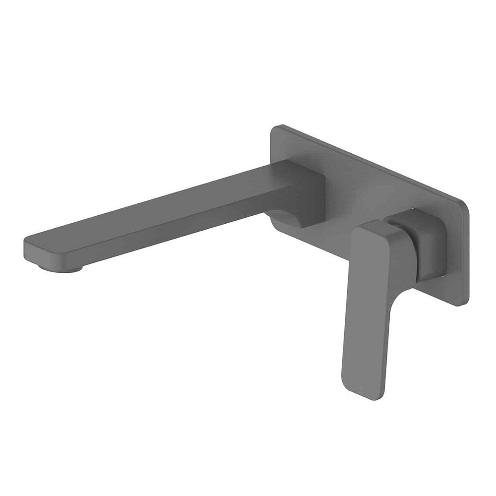Greens Swept Wall Basin Mixer W/Plate, Gunmetal, 186025219