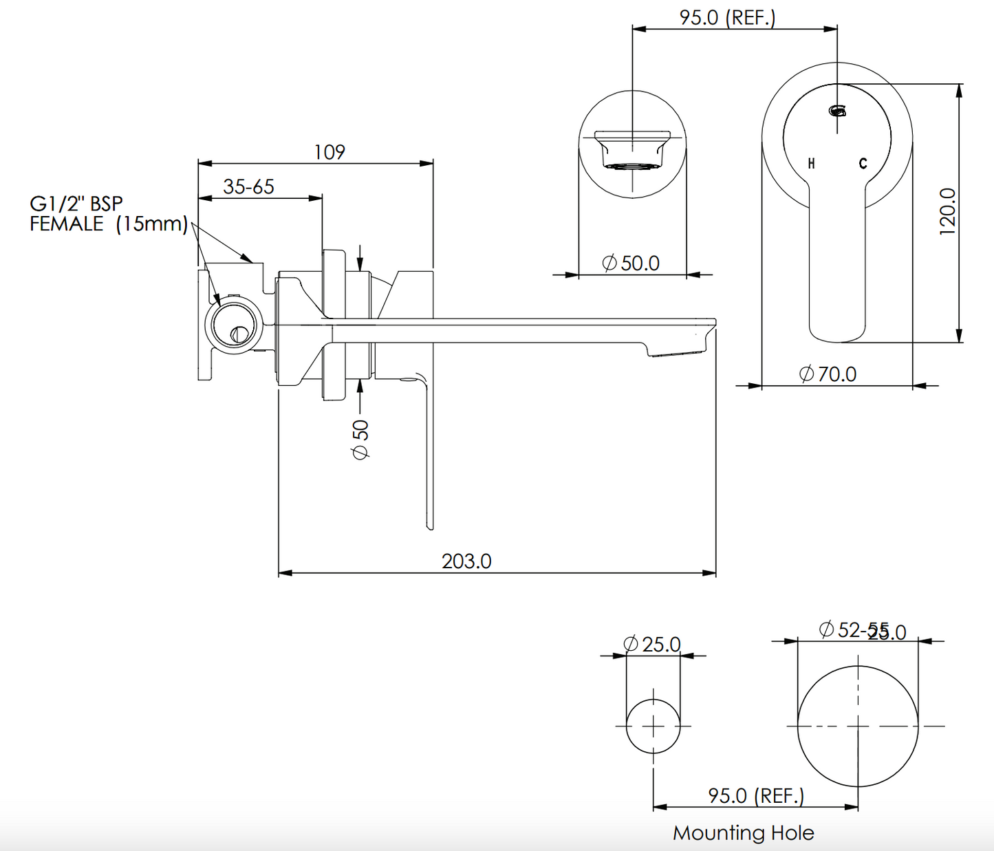 Greens Astro Ii Wall Basin Set, PVD Brushed Nickel, LF251370BN