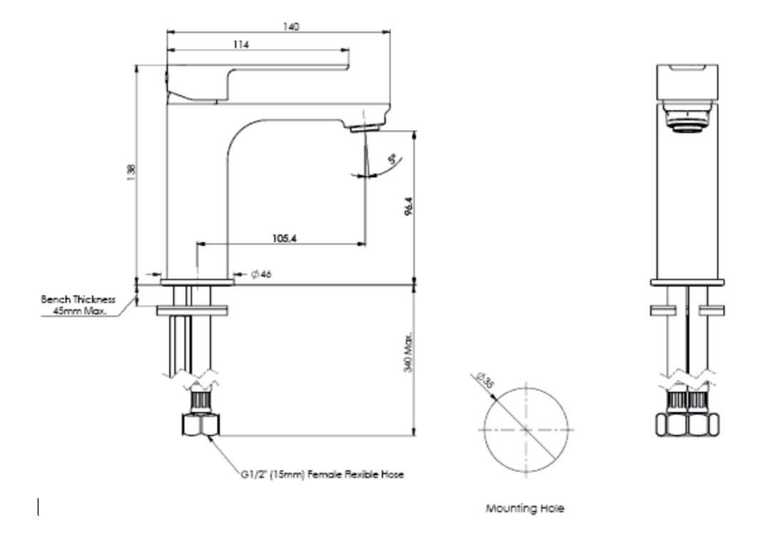 Greens Astro Ii Basin Mixer, PVD Brushed Nickel, LF251380BN