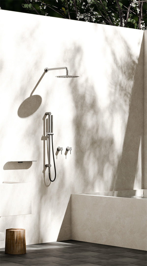 Nero ZEN SS316L Outdoor Shower Rail -  Brushed Nickel