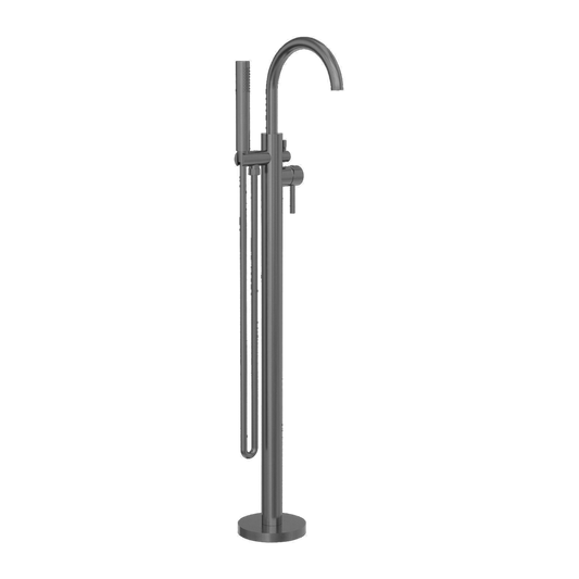 Nero NR210903aGM Freestanding Bath Mixer with Handshower - Gunmetal Grey