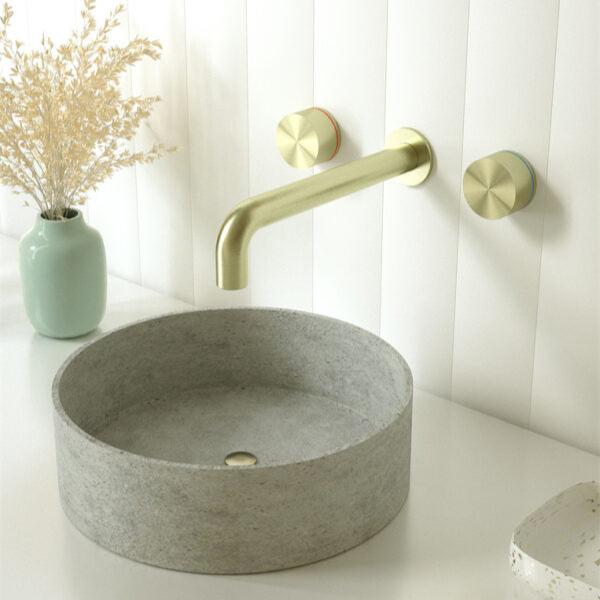 Nero Kara Wall Basin Set - Brushed Gold