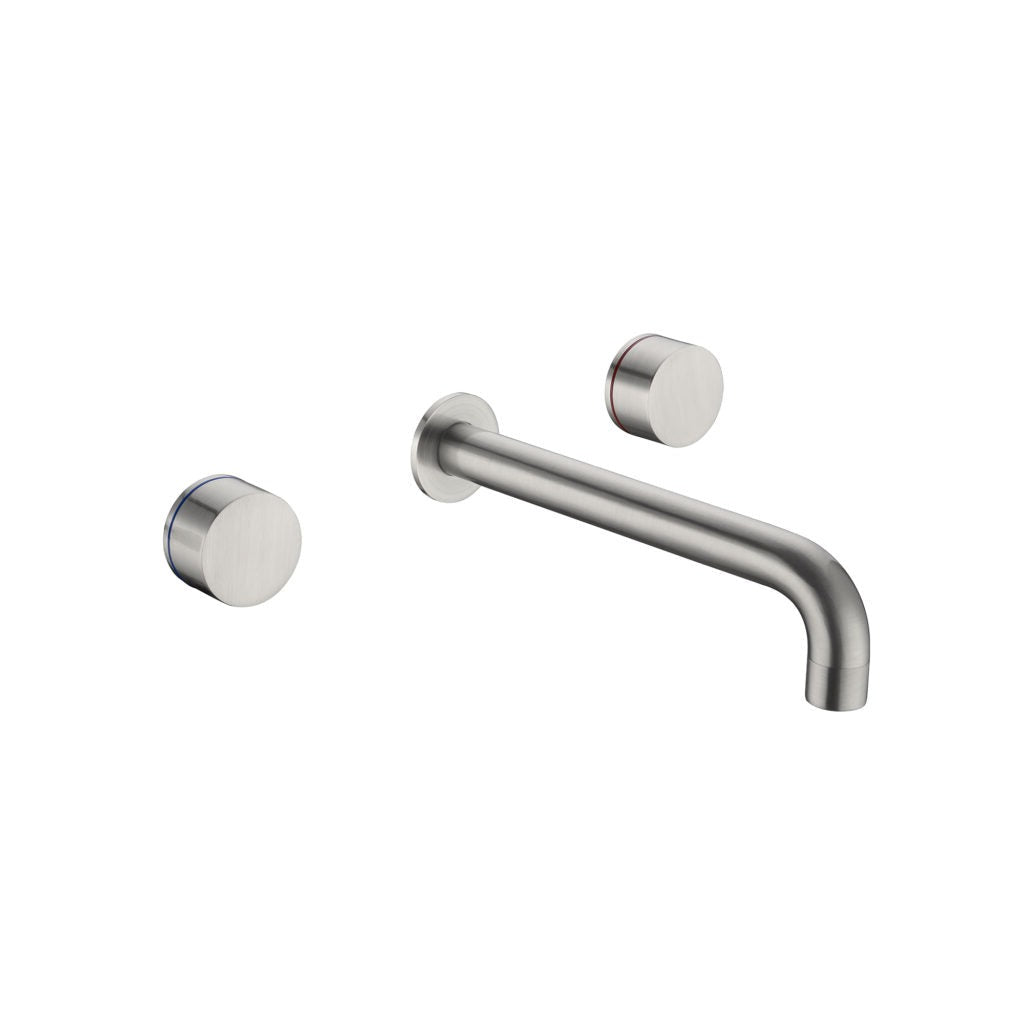 Nero Kara Wall Basin Set - Brushed Nickel
