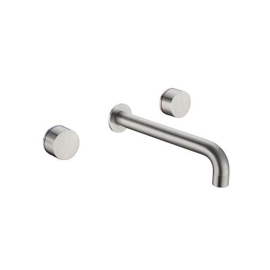 Nero Kara Wall Basin Set - Brushed Nickel