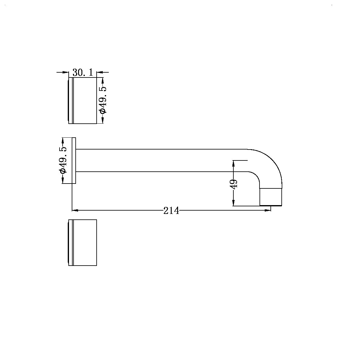 Nero Kara Wall Basin Set - Brushed Nickel