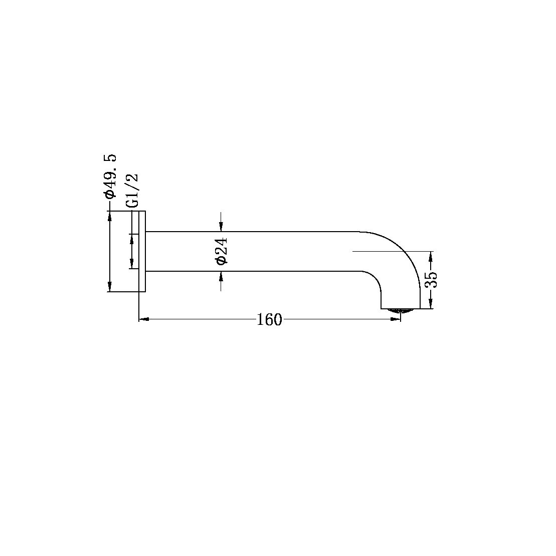 Nero Mecca Basin / Bath Spout - Brushed Bronze
