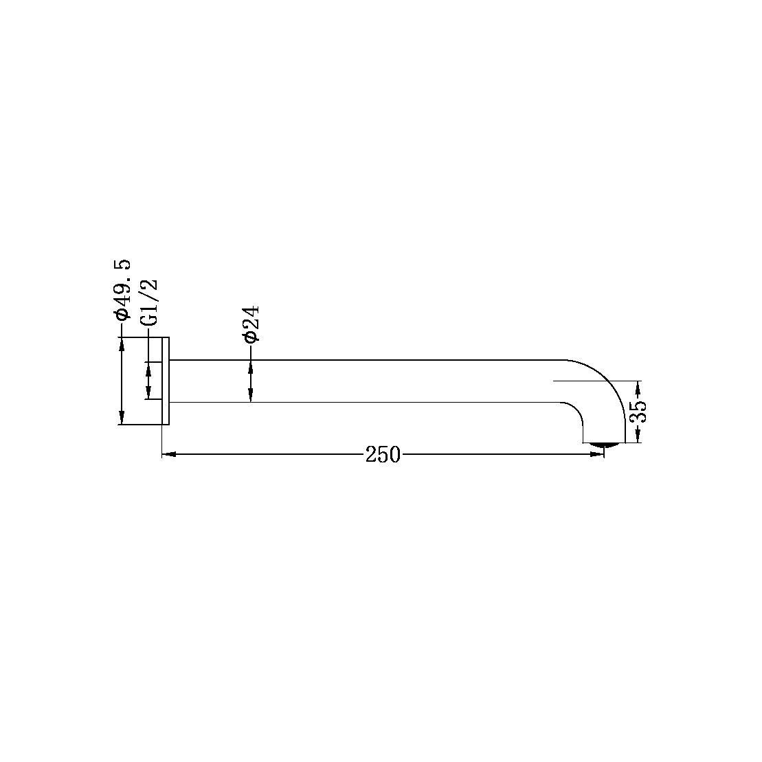 Nero Mecca Basin / Bath Spout - Brushed Bronze