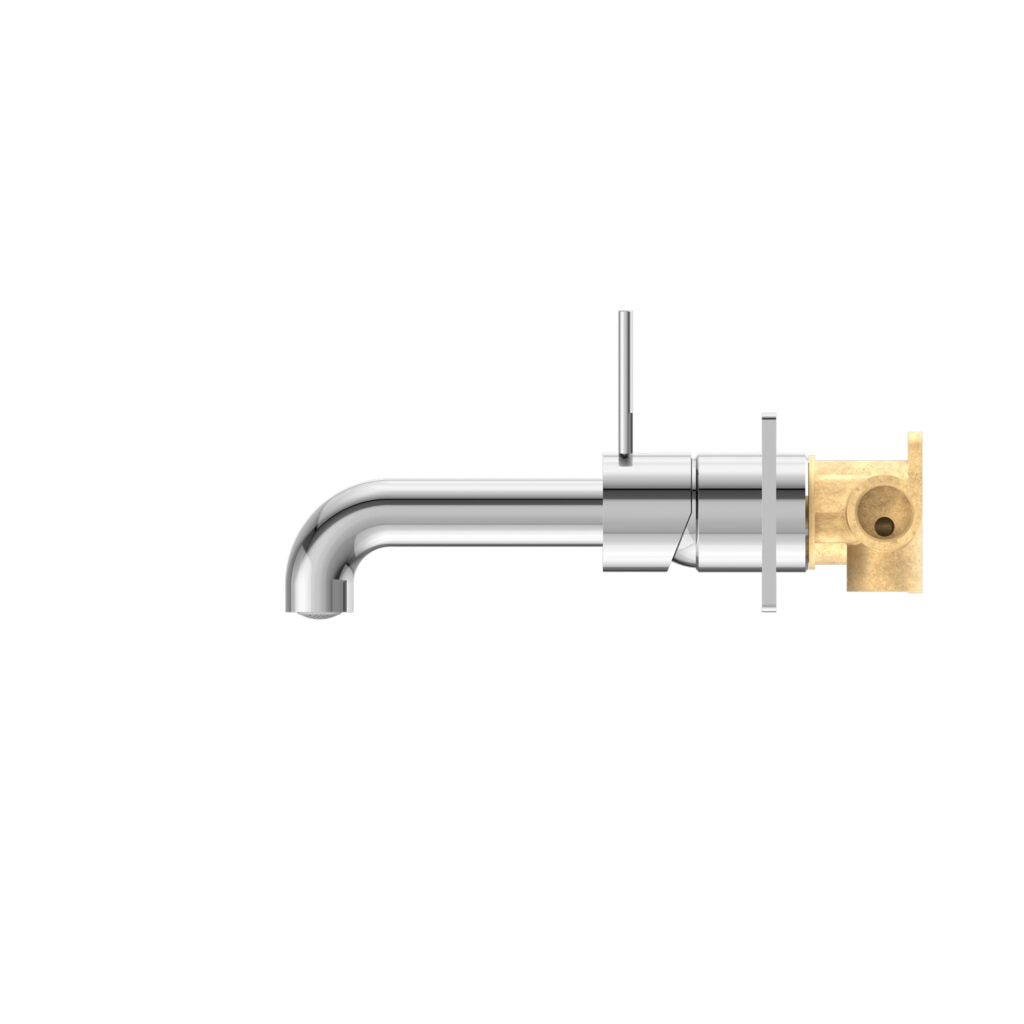 Nero Mecca Wall Mixer Set Basin / Bath Handle Up - Chrome