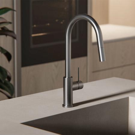 Nero NR221908GM Mecca Pull Down Sink Mixer With Veggie Spray Function - Gunmetal Grey