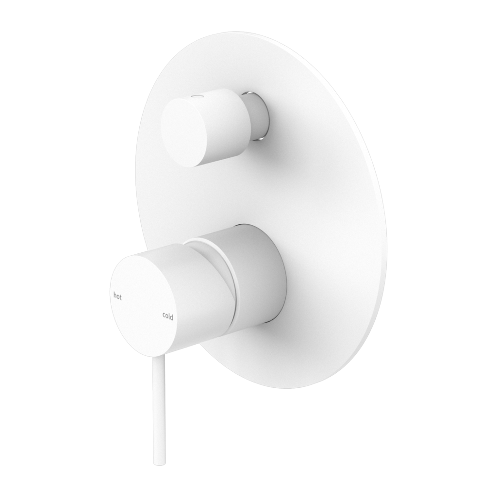 Nero NR221911AMW Mecca Shower / Bath Wall Mixer with Diverter - Matte White