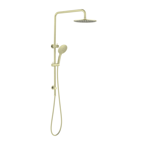Nero NR250805aBG Dolce Mecca Combination Overhead and Handshower on Column - Brushed Gold