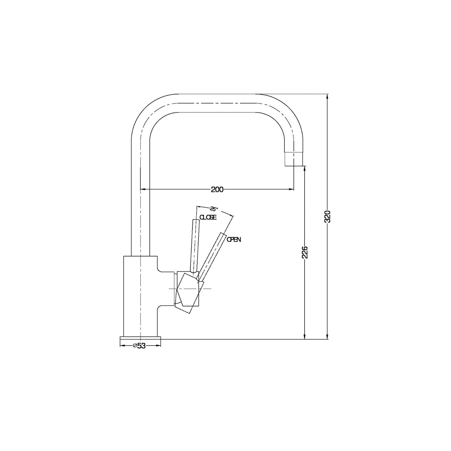 Nero NR250806CH Dolce Square Shape Kitchen Mixer - Chrome